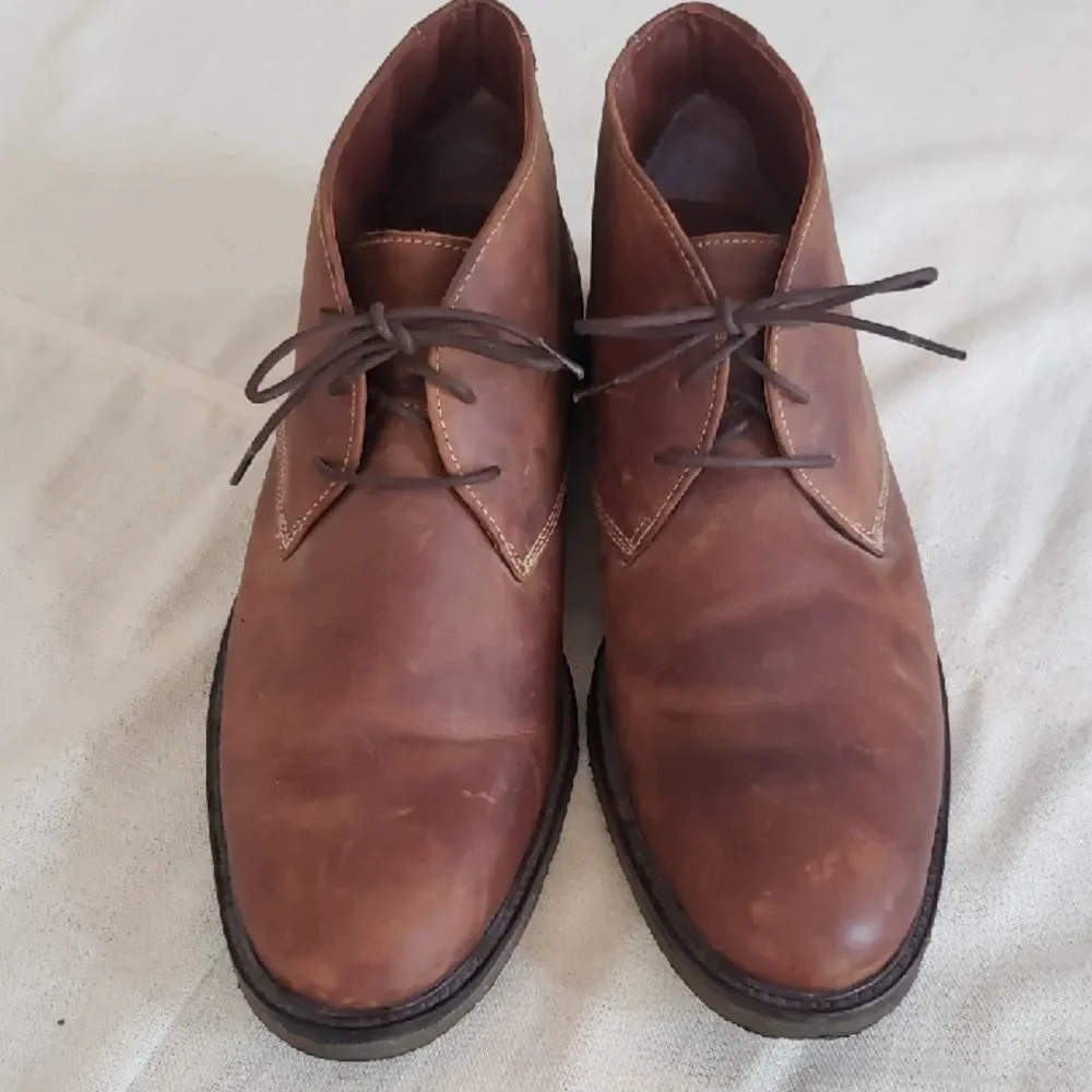 Johnston & Murphy Chukka Boot Mens 13 Copeland Tan Oiled Leather Full Grain